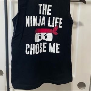 Children’s Place Boys Black Ninja Muscle Tank Size Medium 8